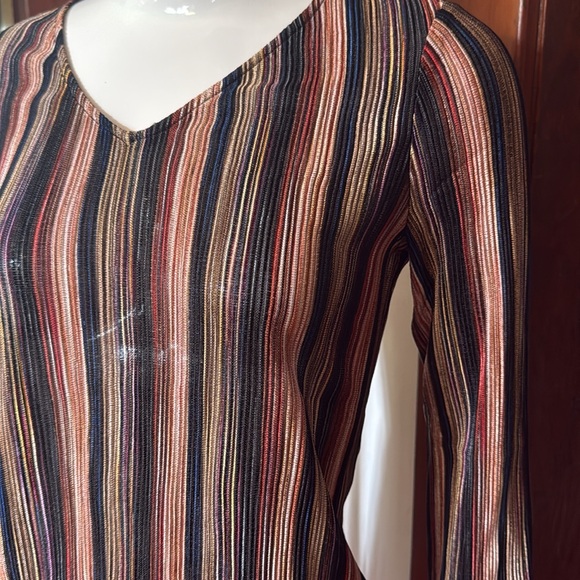 NWT jones Ny size small Striped Multicolor Women's sheer  Top - Picture 4 of 6
